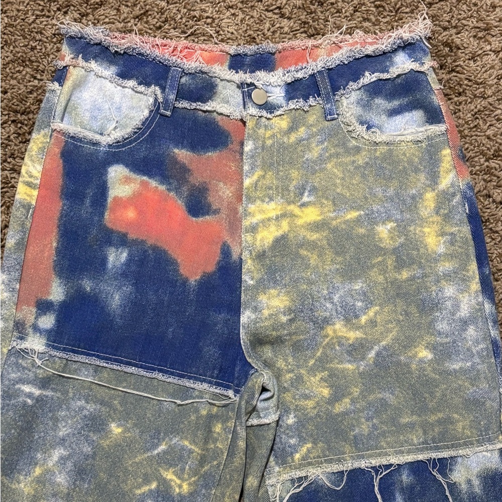 SHEIN Multicolor Patchwork Straight Leg Jeans - image 2